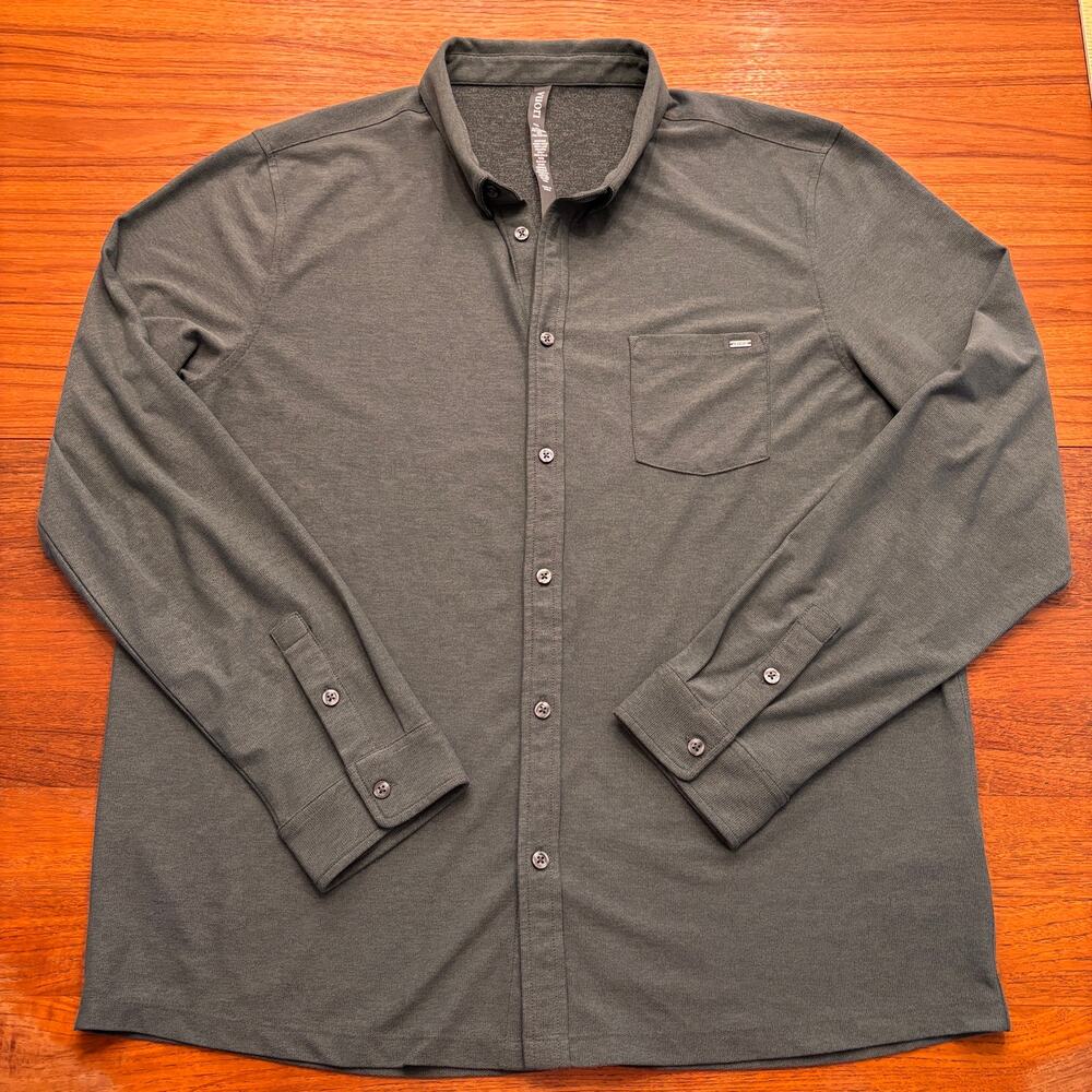 Vuori Men's Olive Green Gray Long Sleeve Button Down Shirt Size XXL